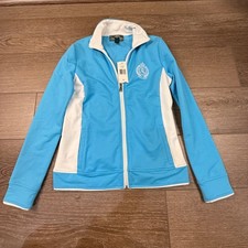 Lauren Ralph Lauren Women's Active Track Jacket NWT S Embroidered Blue white