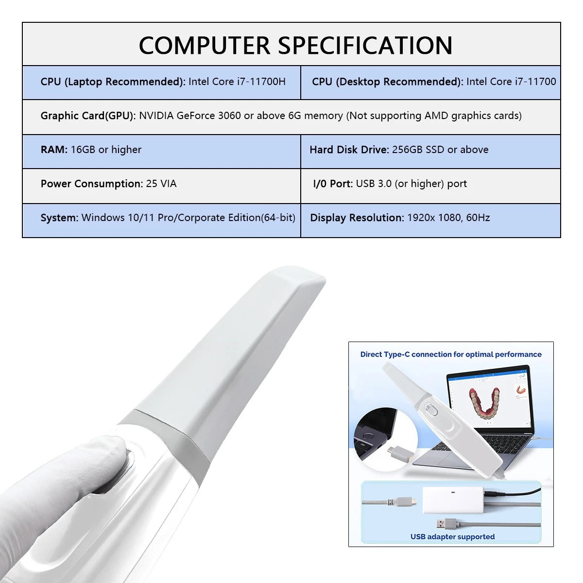 Scanner 3D Intraorale Runyes 3.0 Pro Con Software Gratuo CAD CMD - Foto 8
