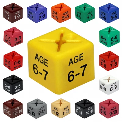 SHOPLINES SUPPLIES LIMITED 50x Coat Hanger Size Cubes Baby/Kids Garment Marker | Multi-Coloured Tags