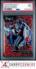2020 PANINI SELECT RED DISCO PRIZM #303 LAMAR JACKSON #/49 POP 5 PSA 9