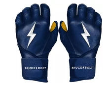 BRUCE BOLT Men's Original Series Long Cuff Batting Gloves Color: Navy