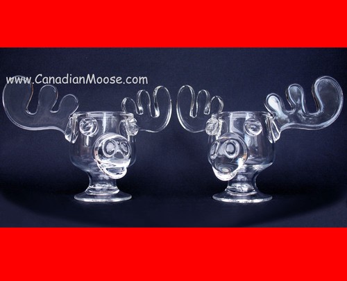 CHRISTMAS VACATION MOOSE MUGS (eggnog glasses cups) by original movie artist x 2