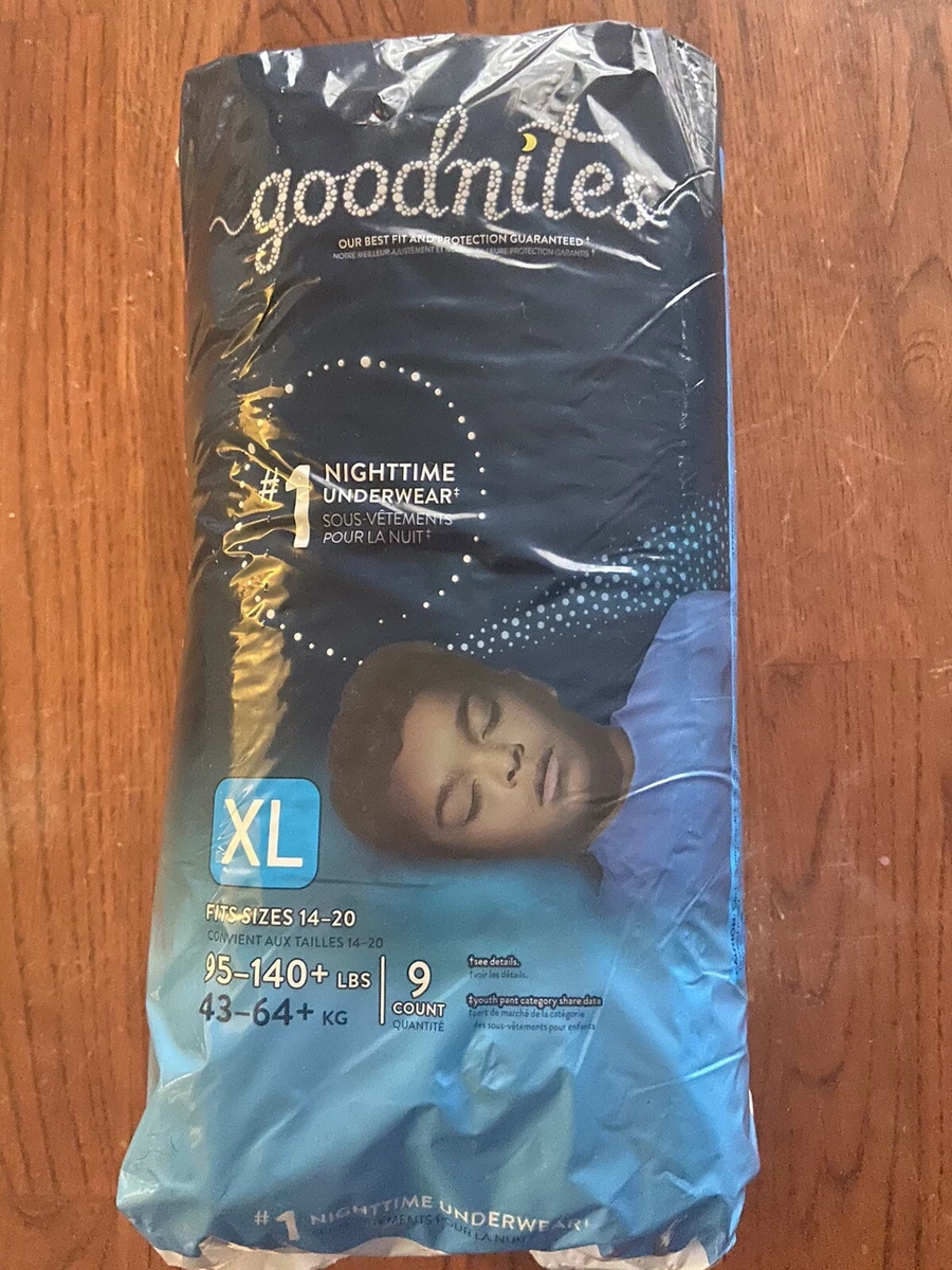 Goodnites Boys Youth Teen Pull Ups Diapers New XL size 95-140+lbs