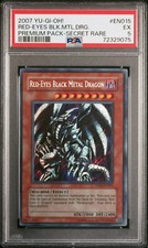 YUGIOH PP01-EN015 RED-EYES BLACK METAL DRAGON SECRET RARE OC PSA 5 EX #72329075
