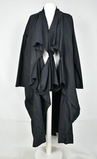 Creare Black 'chaps' Cotton Long Structured Coat Size One Size