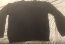 Bill Blass Made In USA Sweater Mens XLarge Navy Blue Crew Neck Nice!