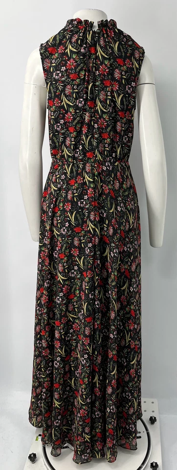 Maxi Vestido Mikael Aghal ALTERADO Negro Estampado Floral Sin Mangas talla 4 Foto 3 de 4