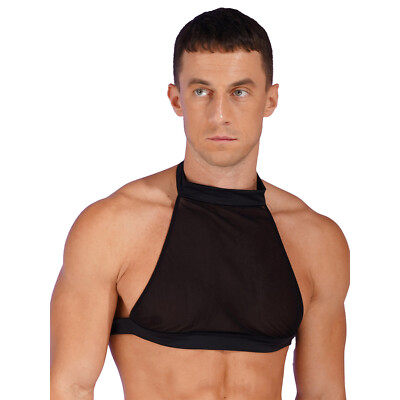 Men Sports Bra Crop Half Tank Top Vest Fitness Muscle T-shirt