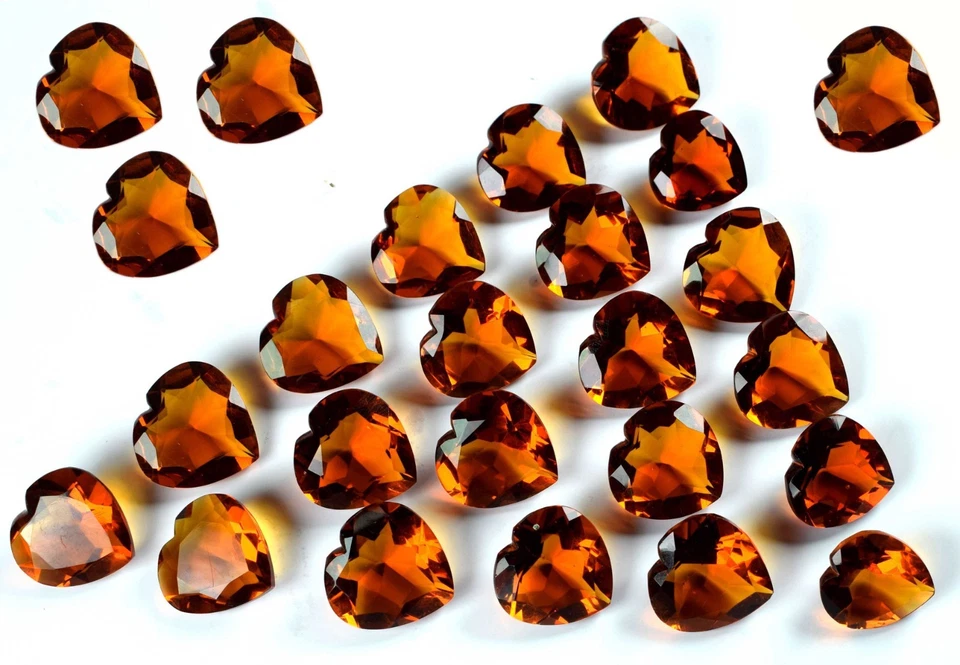 Lote de piedras preciosas de citrino amarillo dorado corazón 1000 quilates/13 piezas certificadas Foto 4 de 4