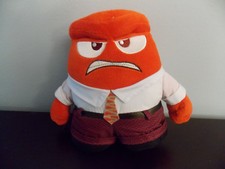 Disney Pixar Inside Out Anger 6" Plush Red Doll in Suit Stuffed Animal Toy GUC