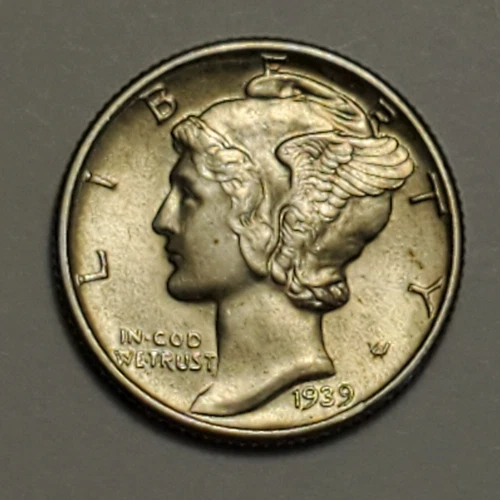 #3 Nicer "BU++ to MS??" Low Mintage 1939 P Winged Liberty Head Mercury Dime