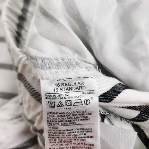 Old Navy Womens Linen Blend Capri Pants Summer White Striped Size 16 NEW - Picture 6 of 9
