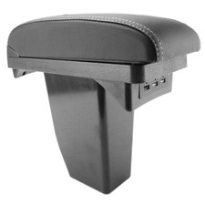 Auto Zweilagige Armlehne aus schwarzem Leder Für Peugeot 2008 Aufbewahrungsbox