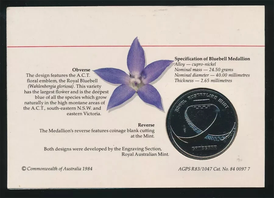 コレクション  Australian Mint Bluebell Medallion AUSTRALIA ROYAL BLUEBELL MINT TOKEN - FLOWER EMBLEM OF
