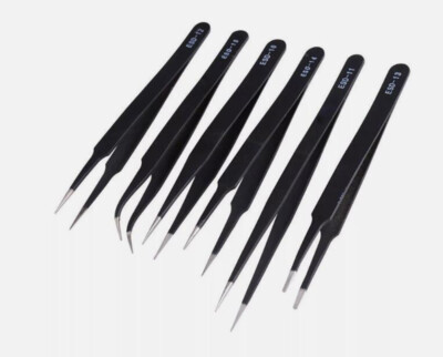 ESD/TS Anti-static Tweezers With Stainless Steel Tips/Elbows 10/11/12/13/14/15A