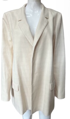 Marella $495 Tahiti Basket Weave Blazer Made in Italy Size 14 New With Tags NWT