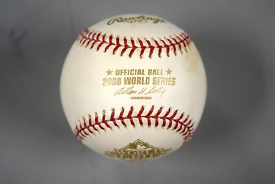 Chase Utley Signed 2008 World Series Logo Official Major League