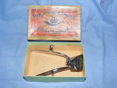 Vintage Krone und Schwert Haarschneidemaschine Pflege Werbung verpackt Damen Schindler