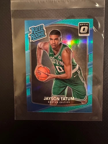 2017-18 Panini Donruss Optic Jayson Tatum Aqua Rated Rookie RC Prizm /25
