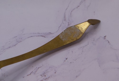 Vintage Large Brass Serving Spoon Gold Tone - Picture 7 of 8