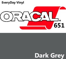 12"x5' - Dark Grey - Oracal 651- shiny Adhesive Vinyl - Craft Hobby Sign Cutters