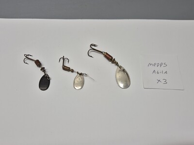 SCHNÄPPCHEN SELTENE VINTAGE MEPPS AGILA SPINNER / KÖDER / X3 ZANDER ANGELAUSRÜSTUNG