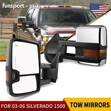 Chrome Tow Mirrors for 2003- 2006 Chevy Silverado Sierra 1500 2500HD LED Signal