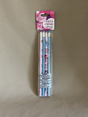 Pack Of FOUR Hasbro My Little Pony #2 Wood Pencils, For Ages 4+, New In Package