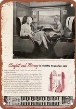 METAL SIGN - 1950 Milwaukee Road Olympian Touralux Cars - Vintage Rusty Look