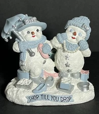 Encore Group 2002 Snow Buddies Shop Till You Drop Snowman Holiday Figurine.