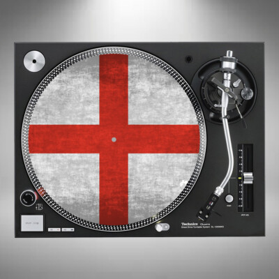 Saint George's Cross Slipmats 12'' Plattenspieler Paar oder einzeln in Karton verschickt