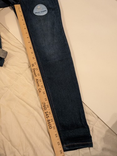 Girls Princess Collection Mini Mom Fit Med Rinse Jeans Adjustable Button Waist - Picture 13 of 13