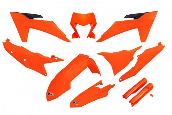 kit plastiche carene Ktm Exc 150 250 300 350 450 500 2024 FLUO con portafaro