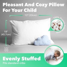 Super Soft  Breathable Toddler Pillow 2-Pack - 100 Cotton Cover