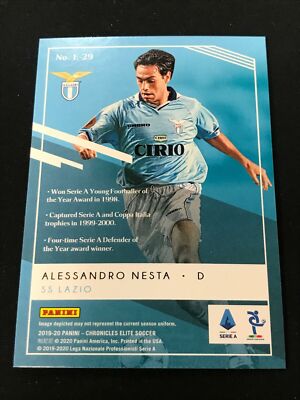 2019-20 Elite ALESSANDRO NESTA #E-29 SS Lazio @QI50 | eBay