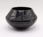 Antique San Ildefonso Blackware Historic Geometric Designs Unsigned 5.5" W — photo 1