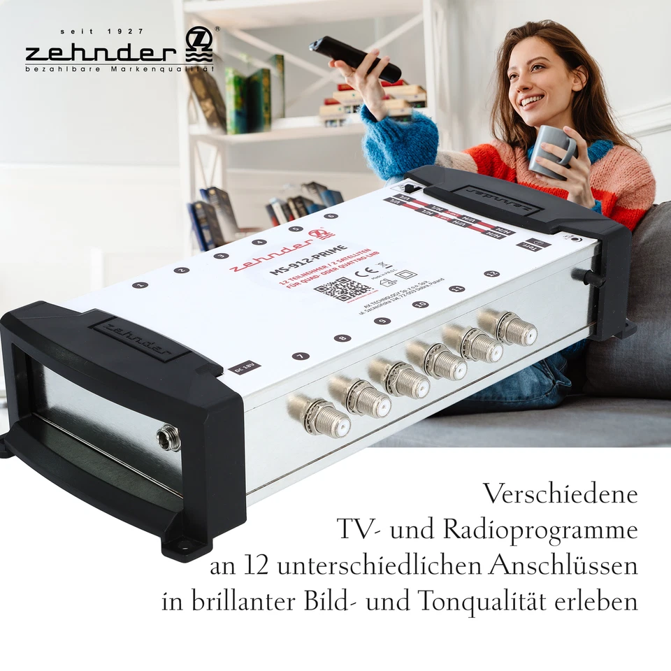 Zehnder 9/12 Multischalter 12 Teilnehmer 2 Satelliten - Regelbare Terrestrik  - Bild 4 von 4