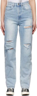 $240 KSUBI Women's Blue Playback Sliced Jeans Pants Size 26