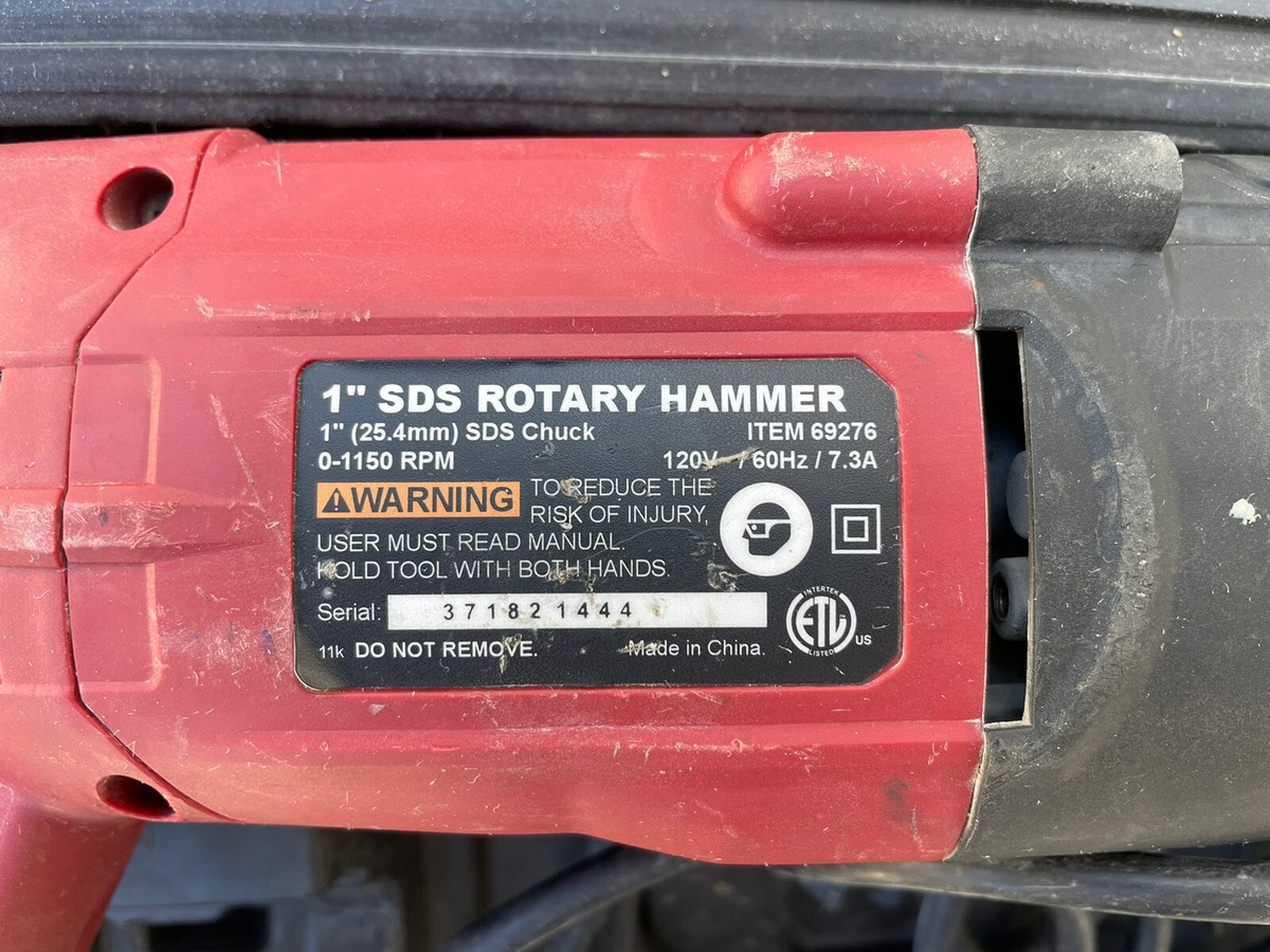 Used Chicago Electric 1” SDS Rotary Hammer Model #69276 | eBay Used Chicago Electric 1” SDS Rotary Hammer Model #69276 | eBay