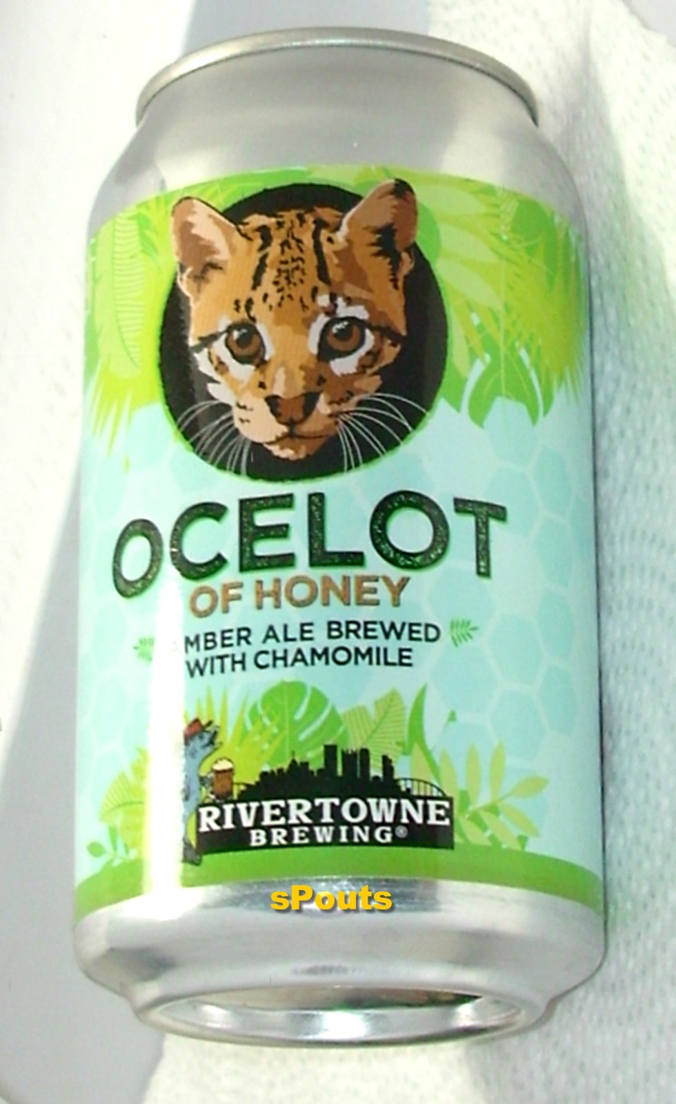 EMPTY BEER CAN OCELOT KIT-CAT😻AMBER ALE MICRO BREW PITTSBURGH SKYLINE
