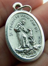 Needzo PLC Mens Womens 1" Oval St Saint Francis Animal Lovers Pray for Us Medal
