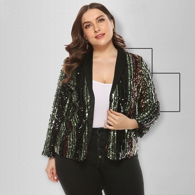 plus size sequin suit