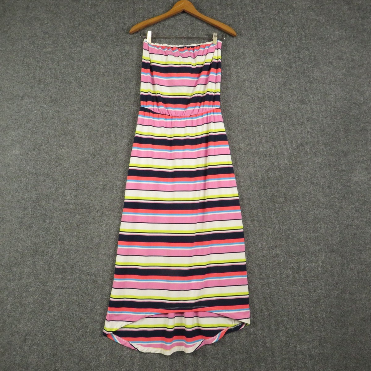 Gap Dress Womens XS Multicolor Strapless Striped Long Length Maxi Dress