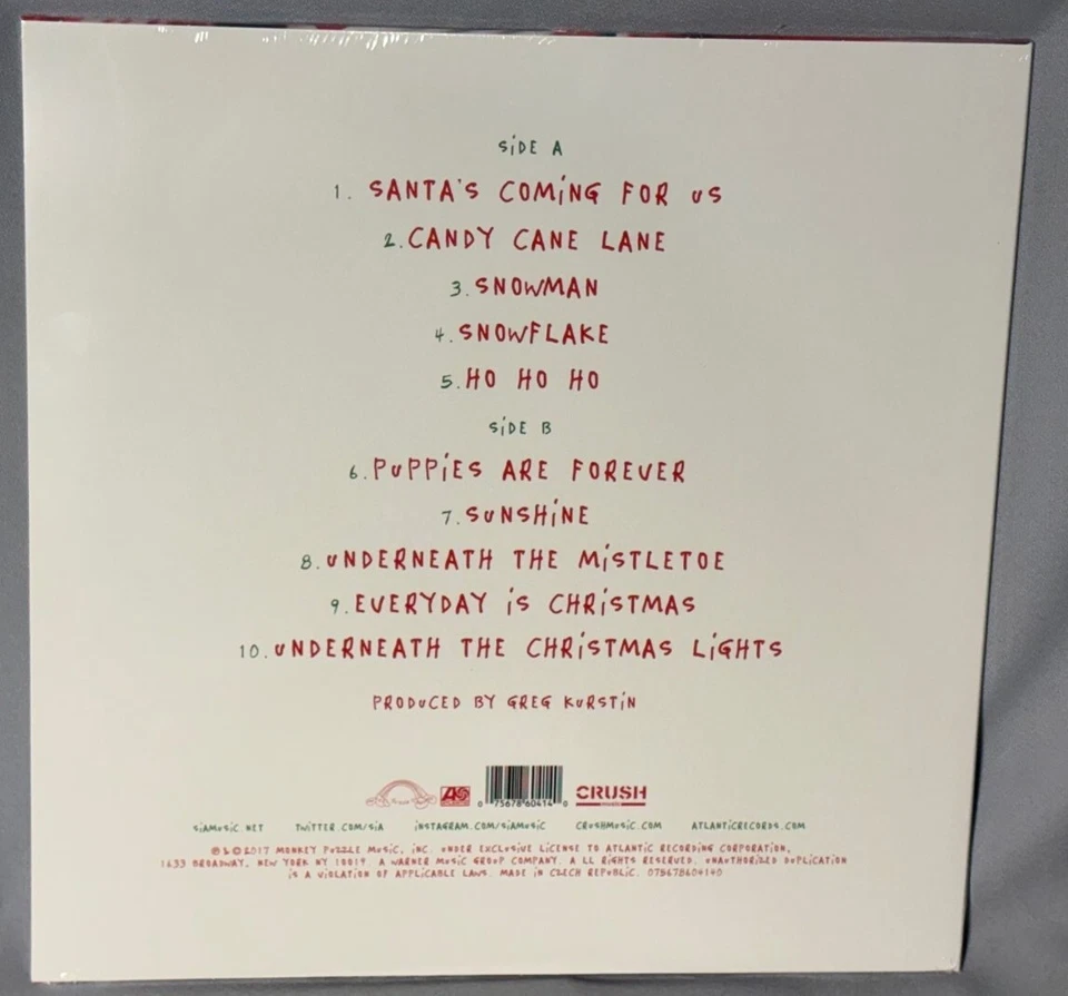 LP SIA Everyday is Christmas (PEPPERMINT COLORED VINYL, 2024) NEW MINT SEALED - Image 2 of 3