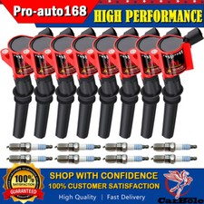 Paquete de 8 bobinas de encendido rojas y bujía de iridio para Ford F-150 4,6 L DG508 SP479
