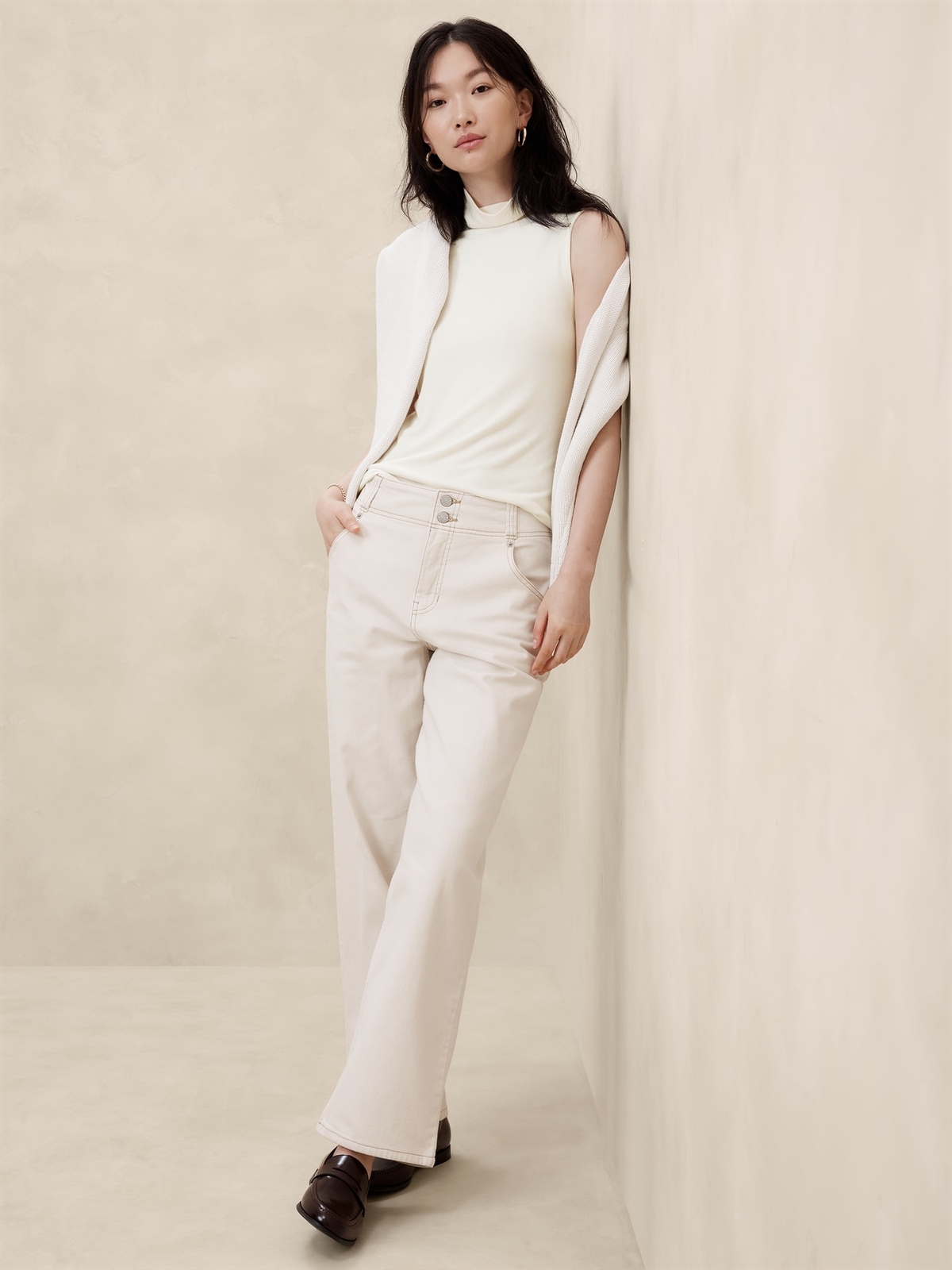 Banana Republic Soft Lux Turtleneck Top BLUE, BLACK,  IVORY, GRAY, TAN -NEW-XS-L