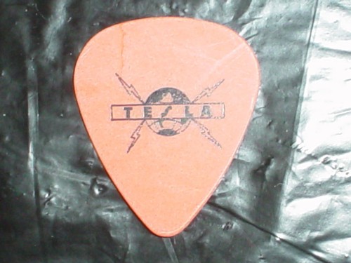 TESLA Logo & Frank Hannon Signature RaRe Concert Tour GUITAR PICK Rock Band