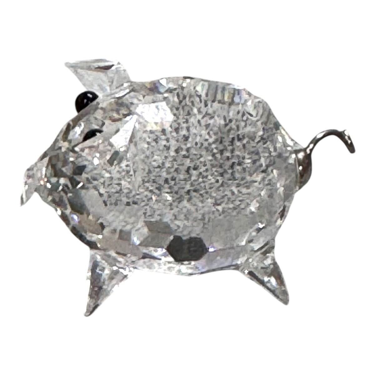 Swarovski Silver Crystal Pig Figurine 7657 NR 027 000 Vintage 