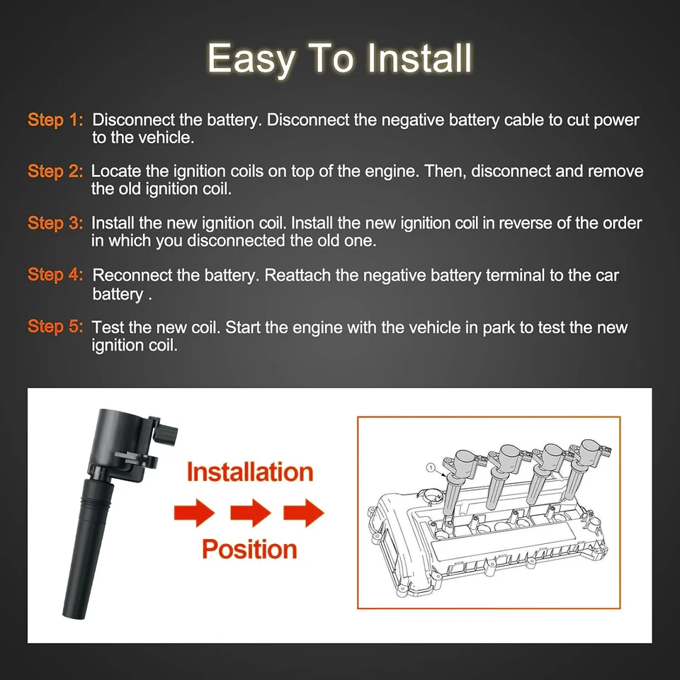 8PCS UF191 Ignition Coil Set For Lincoln Navigator Aviator Ford Mustang Mercury Foto 4 de 4