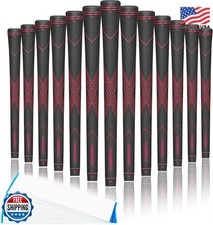 Champkey Premium Rubber Golf Grips 13 Pack Red Black Standard Midsize